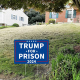 Probsin Anti Trump Yard Sign with Metal H Stakes Double Sided 12" x 17" Trump for Prison 2024 Blue Signs Outdoor Decorations for Indoor Outdoor Lawn, Garden, Window, Party Supplies