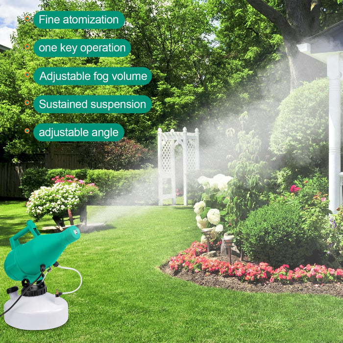 Hiboom 4.5l (1.2 Gallon) Kill Mosquitoes Electric ULV Portable Fogger Sprayer Machine Atomizer Mist Cold Fogger Outdoor Disinfectant Fogger Spraying Distance 33 ft for Home Hotel School Yard(Green)