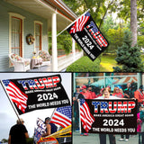 President Trump Flag 3x5 FT Trump 2024 Flag Make America Great Again Banner Indoor Outdoor 1 Ply With Vivid Patriotic Colors Design UV & Fade Resistant 2 Brass Grommets