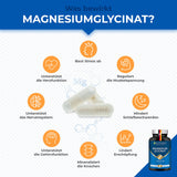 PLASTIMEA Magnesium Glycinat + Vitamin B6 | Optimale Bioverfügbarkeit | 1,5 Monatsvorrat | 90 Kapseln Hochdosiert Magnesiumcitrat + Bisglycinat OHNE Zusatzstoffe Entspannung Schlaf Muskeln Nerven Anti Stress