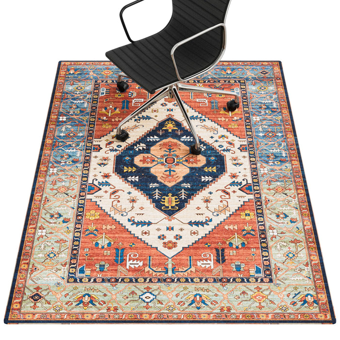 PROHALO Office Chair Mat for Hardwood Floor, 48"x60" Desk Chair Mat for Rolling Chairs, Non Slip Computer Chair Mat, Office Rug Mat for Office Home Hard Floor, Under Desk Mat for Gaming Chair-Red