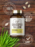 Grass Fed Beef Tallow 3120mg | 200 Softgel Capsules | Pasture Raised Bovine Supplement | Non-GMO, Gluten Free | by Herbage Farmstead