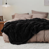 Bedsure Soft Black King Size Blanket for Bed, Fluffy Fuzzy Large King Blanket for Winter, Cozy Plush Sherpa Fleece Faux Fur Blanket, Thick Warm Christmas Blanket Gifts for Women, Men, 108x90