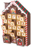 BRUBAKER Reusable Wooden Advent Calendar to Fill - Gingerbread House with LED Lighting - DIY Christmas Calendar 10.31 x 17.72 x 2.17 inches