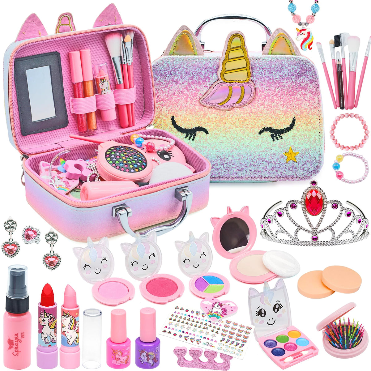 Mozok Aimidola Kids Makeup Kit for Girl - Washable Non Toxic Kid Make Up Toy