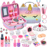 Aimidola Kids Makeup Kit for Girl - Washable Non Toxic Kid Make Up Toys, Little Girls Play Makeup Set, Kids Toy for Toddlers Children Princess, Christmas Birthday Gift for 4 5 6 7 8 9 10 Year Old Girl