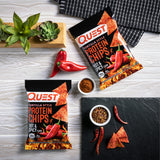 Quest Nutrition Tortilla Style Protein Chips, Hot & Spicy, 19g of Protein, 4g Net Carbs, Gluten Free, 1.1 Ounce (Pack of 12)