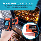 KIZEN Infrared Thermometer Gun (LaserPro LP300) - Handheld Heat Temperature Gun for Cooking, Pizza Oven, Grill & Engine - Laser Surface Temp Reader -58F to 1112F - NOT for Humans, digital