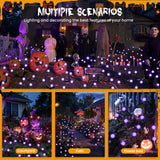 PATIOPIA 2 Pack Halloween Decorations Outdoor Waterproof 20 LED Firefly Garden Lights,Solar Lights for Outside,Solar Lights Outdoor,Solar Garden Lights for Halloween,Christmas,Yard,Patio(Purple)