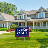 Trump Vance Yard Sign, Trump JD Vance 2024 Yard Sign,18×12 Inch Take America Back with H Stake Double Sided, Donald Trump Merchandise Yard Sign Display for President Outdoor Decorations Party Supplies