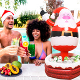 Santa Inflatable Cooler -Christmas in July Decorations Supplies Inflatable Cooler - Keeps Up to 72 Drinks Cold - 24" x 28" in - Inflatable Yard Decoration (Santa)