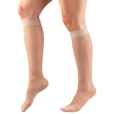 Truform Sheer Compression Stockings, 15-20 mmHg, Women's Knee High Length, Dot Pattern, Nude, X-Large