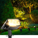 AUDERWIN Solar spotlights Outdoor 63 LED 3 Lighting Modes, IP65 Waterproof Lighten Yard Garden House Garage Pathway for Christmas Decorations-2 Pack