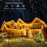 Icicle Christmas Lights Outdoor, 66ft 640 LED Icicle Lights for Outside, Plug in Twinkle Lights Indoor with 8 Modes Timer Waterproof for House Holiday Decor Wedding Christmas Decorations (Warm White)