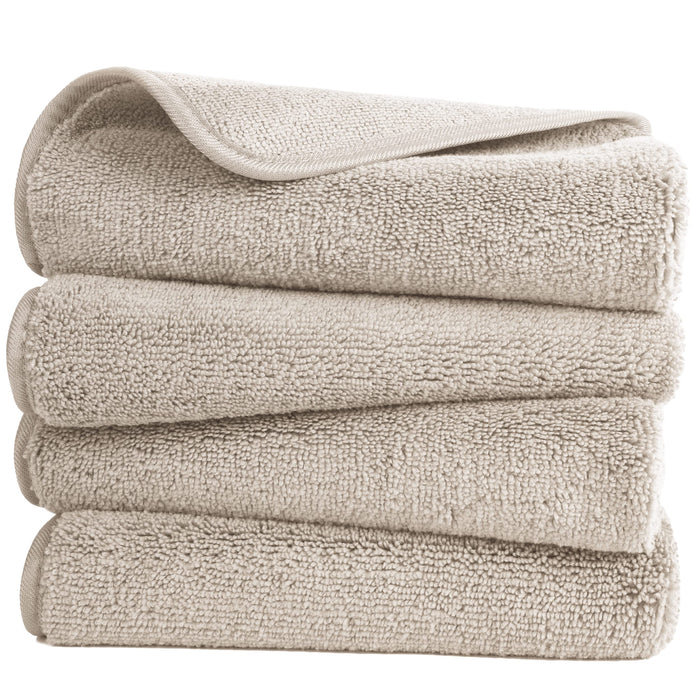 POLYTE Quick Dry Lint Free Microfibre Hand Towel, 40 x 76 cm, Set of 4 (Beige)