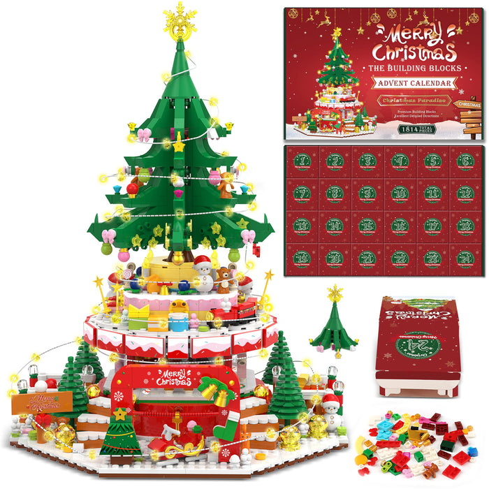 Sopu Advent Calendar 2023 Christmas Building Blocks - Christmas Paradise Building Kits，24 Parts -1814 Pieces Building Blocks for Adults and Kids Countdown to Christmas Building Blocks Gift