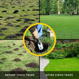 Cinch Mole Trap + Tunnel Marking Flags (Medium) - Precision-Engineered Mole Traps That Kill Best for Effective Mole Elimination in Lawns