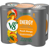 V8 +Energy Peach Mango Juice Energy Drink, 8 fl oz Can (24 Pack)