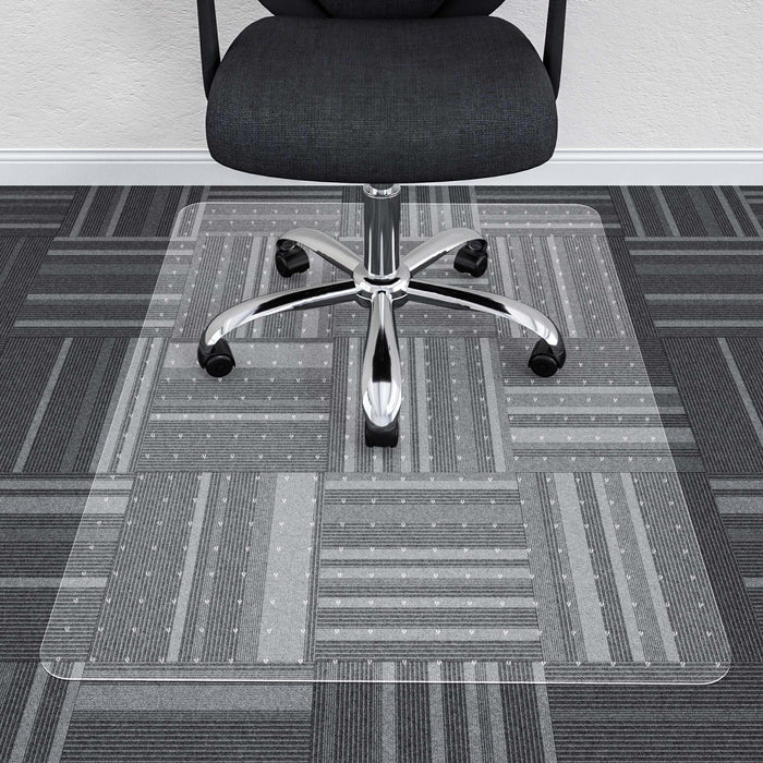 HOMEK Office Chair Mat for Low Pile Carpeted Floors - 30” x 48” Clear Carpet Chair Mats for Home & Office, Studded Floor Mat for Office Chair on Carpet