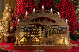 Clever Creations Wooden Christmas Advent Calendar, Countdown to Christmas, LED Holiday Decoration, Battery, Snowy Village