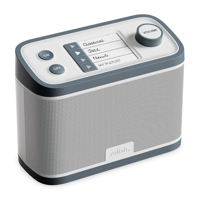 Relish - Simple Portable FM Radio and MP3 Music Player for Seniors, Elderly or Visually Impaired – Large Buttons, Simple Design, Easy to Use