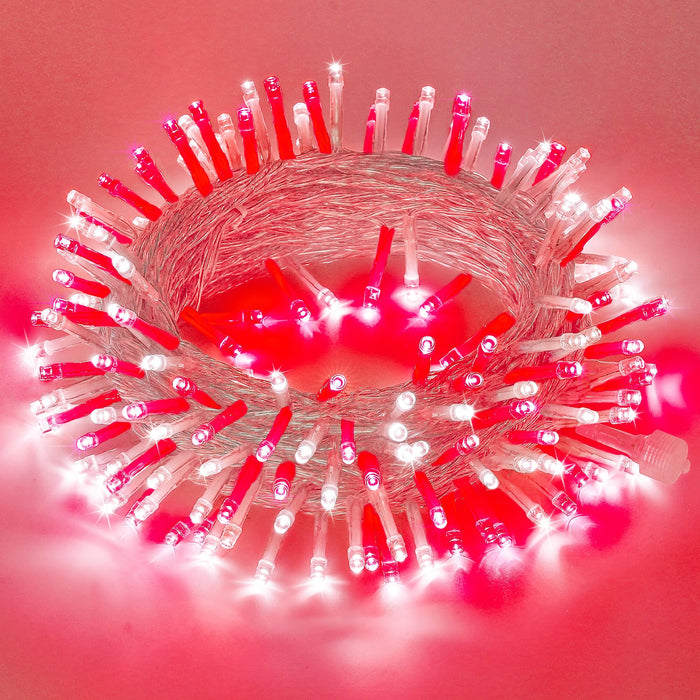 JMEXSUSS 200 LED Red and White Christmas Lights Outdoor, 66ft Halloween String Lights Indoor Clear Wire, Christmas Tree Lights Plug in for Bedroom Tree Christmas Party Decorations