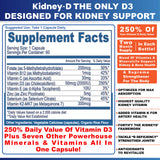 Kidney-D Kidney Supplement. Vitamin D Optimized for Kidney Support. Vitamin D3 and 7 Kidney Vitamins and Nutrients Designed for Kidney Health and More