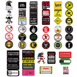 100 Hard Hat Stickers, Tool Box, Hood, Thermos, Helmet Decals, 100% Vinyl and Waterproof! Funny Stickers for Adults, Mechanics, Electricians, Union, Oilfield, Military, Construction, Welders