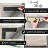 Medipaq Greatideas Non-Slip Mat and Rug Grippers - Stop Your Mats and Rugs from Slipping and Sliding! Black 4X Pack