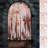 Watayo 4 Pcs Halloween Door Curtain Decorations - 65 x 39 Inch Bloody Handprint Doorway Curtain - Scary Creepy Curtain Cloth for Halloween Party Haunted House Decoration