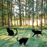 Halloween Yard Signs Stakes Outdoor Decorations - 3PCS Black Cat Lawn Decorations Signs for Garden Yard Scary Halloween Witch Decorations Outside