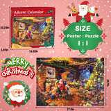 Puzzle Advent Calendar 2024 Christmas Puzzle for Kids Adults - Santa's Workshop 24 Boxes 1008 Pieces Advent Puzzle Countdown to for Boys Girls Christmas Decorations(27.56" x 19.69")