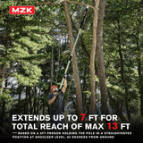 MZK 20V Pole Pruning Shear, Battery Powered Cordless Electric Pruning, Reach To 12-ft, Tree Pruner with Rechargeable Battery, 1.2 Inch Cutting Diameter(Battery and Charger Included)