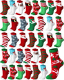 Liitrsh 40 Pairs Christmas Fuzzy Socks Women Kids Holiday Socks Fluffy Christmas Socks Advent Calendar Socks for Holiday Favors