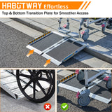 HABUTWAY 6ft Wheelchair Ramp, Portable Wheelchair Ramp with Support Legs, Double Non-skid Ramp Hold Up to 800Lbs, Threshold Ramp for Home,Stairs, Curbs,Steps,Doorway