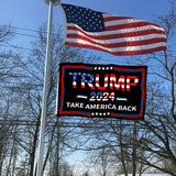 Trump 2024 Flags 3x5 Outdoor Double Sided- Take America Back Donald Trump Black Flag Banner Heavy Duty 3 Ply for President Flag 4 Rows Stitched with 2 Brass Grommets