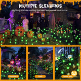 PATIOPIA 4 Pack Halloween Decorations Outdoor Waterproof 40 LED Firefly Garden Lights,Solar Lights for Outside,Solar Lights Outdoor,Solar Garden Lights for Halloween,Christmas,Yard,Patio(Green)