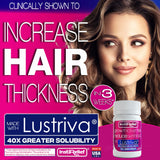 InstaRelief® Hair Growth with Lustriva® - Clinically Shown to Grow Thicker, Healthier Hair in 3 Weeks, Reduce Wrinkles and Fine Lines, with Biotin, Silicon, and Arginine, 60 Tablets