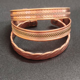 Coppervast Copper Bracelets- for Men and Women| Set of 3 with Gift Bag |Handmade 100% Copper (Braided)|