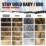 IGK Permanent Color Kit STAY GOLD BABY - Beige Blonde 8BG | Easy Application + Strengthen + Shine | Vegan + Cruelty Free + Ammonia Free | 4.75 Oz
