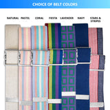 NYOrtho Metal Buckle Gait Belt - Adjustable Machine Washable Strong and Durable Material Latex Free, Pastel, 72"