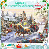 Advent Calendar 2024 Christmas Puzzle for Adults Kids 1008 Pieces - Santa's Gifts, 24 Days Christmas Countdown Calendar Jigsaw Puzzles, Advent Calendar Puzzle XMAS Gift Idea for Teen Boys Girls