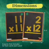 Star Right Math Flash Cards Set of 4 - Addition, Subtraction, Division, & Multiplication Flash Cards - 4 Rings - 208 Math Flash Cards Multiplication and Division, Addition, Subtraction - Ages 6+