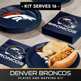 Trendware Denver Broncos Paper Plate and Napkin Party Kit, Serves 16