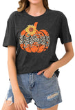 Halloween Pumpkin Graphic T-Shirt for Women Pumpkin Tee Tops Halloween Thanksgiving Gift Shirt Tops