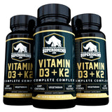 Best Value, Max Strength 10,000 iu Vitamin D3 and 1500 mcg Vitamin K2 Supplements 3 Bottle Pack. D3K2 Vitamins And Supplements For The Health. D3-K2 MK4 Capsules, Best K2D3 Vitamin for Immune System