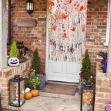 Watayo 4 Pcs Halloween Door Curtain Decorations - 65 x 39 Inch Bloody Handprint Doorway Curtain - Scary Creepy Curtain Cloth for Halloween Party Haunted House Decoration