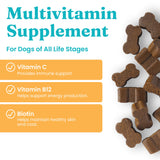 Solid Gold Dog Multivitamin - Bacon Flavored Dog Vitamins Chewable Supplement - Pumpkin & Probiotics for Digestive Support - Biotin for Healthy Skin & Coat - Vitamin C for Immune Support - 120 Count