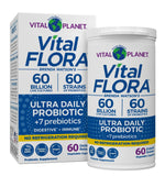 Vital Planet - Vital Flora Ultra Daily Probiotic 60 Billion CFU, 60 Diverse Strains, 7 Organic Prebiotics, Immune Support, Digestive Health Shelf Stable Probiotics for Women and Men 60 Capsules