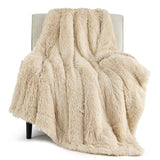 Bedsure Soft Beige Twin Blanket for Bed, Fluffy Fuzzy Blankets Twin Size for Couch, Sofa, Cozy Plush Sherpa Fleece Faux Fur Blanket, Thick Warm Christmas Blanket Gifts for Women, Men, 60x80